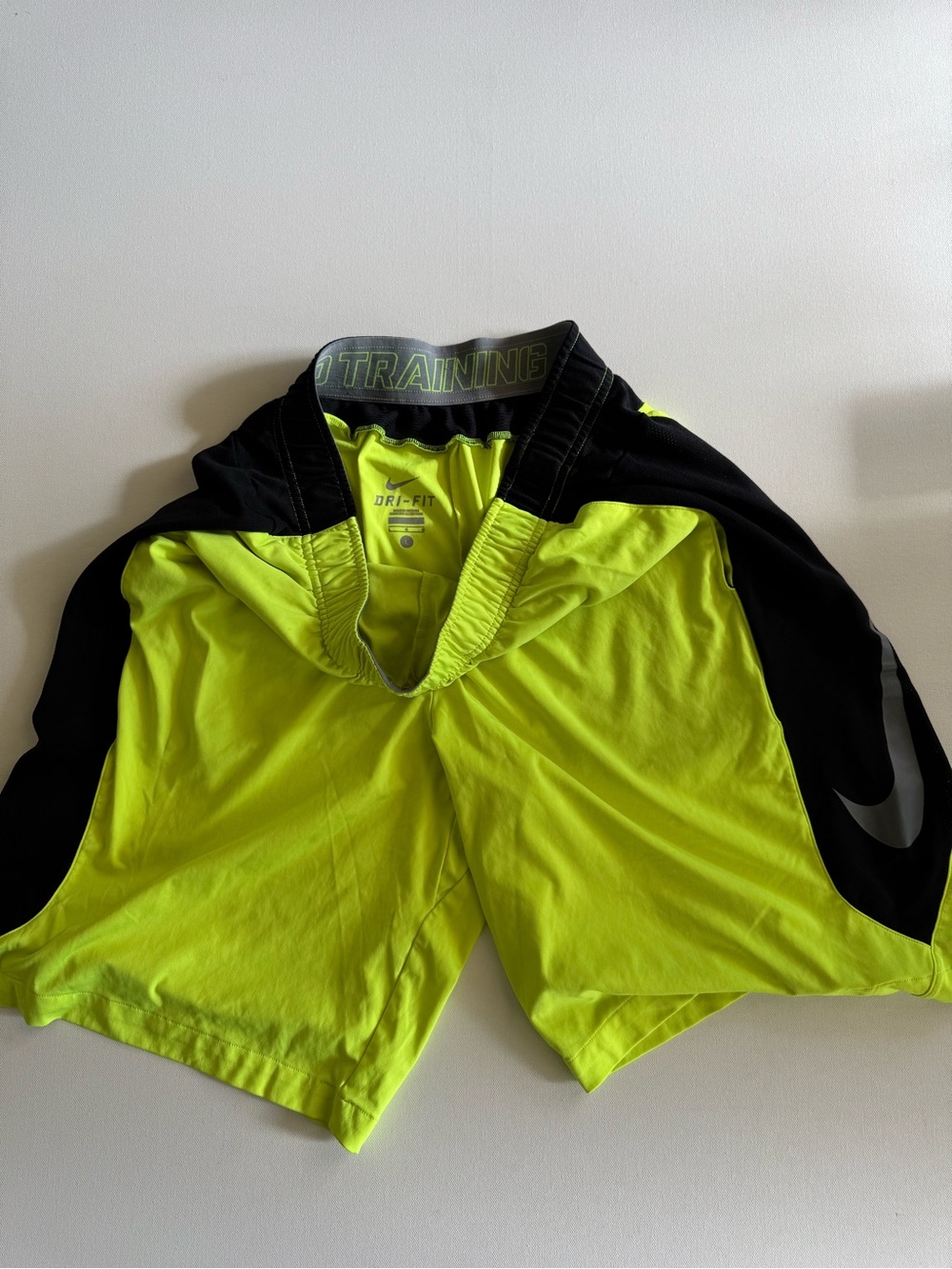 Men’s Nike Dri-FIT Neon Yellow & Black Training Shorts